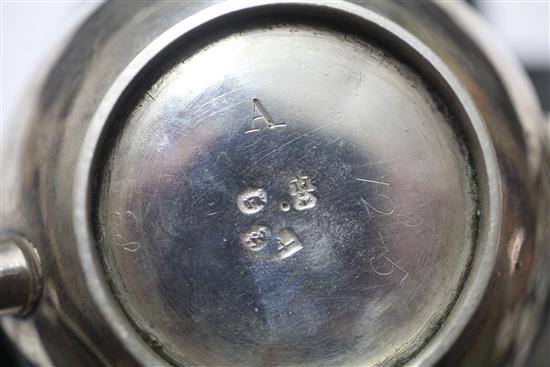 A rare George I Britannia standard silver bullet shaped teapot by Pierre Platel, gross 12.5 oz.